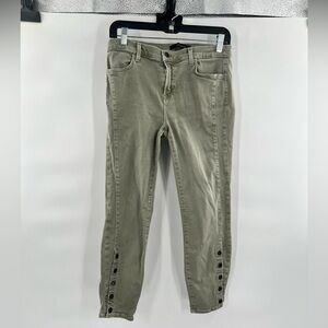 J. Brand Suvi green jeans cropped skinny size 31 button hem